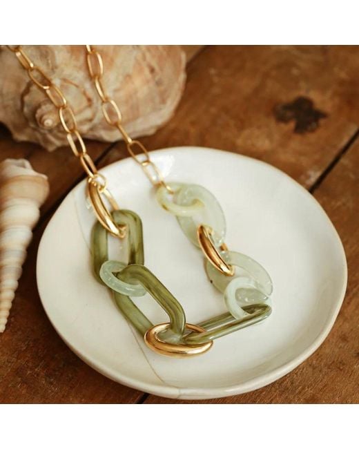 LINYA JEWELLERY Green Nery Big Circle Necklace