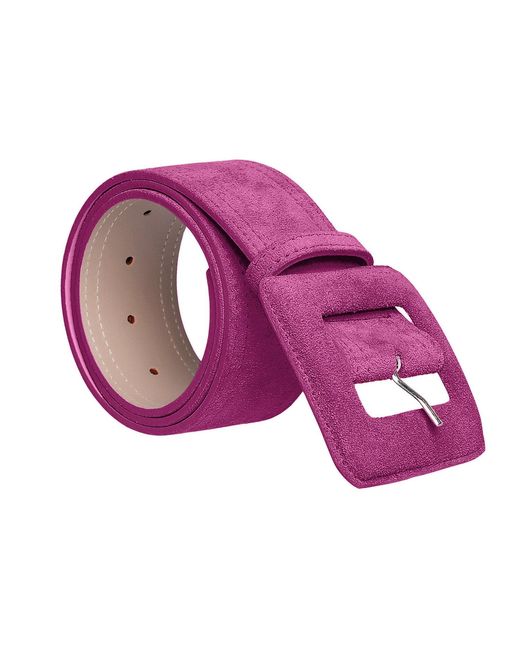 BeltBe Purple Suede Square Buckle Belt