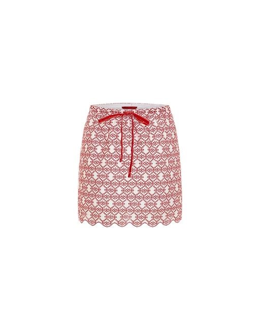 Pcfg Pink The Broderie Anglaise Edit Mini Skirt With Embroidery