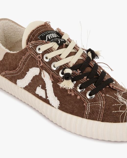 Springa | Unique Vulcanized Sneakers Italian Handmade Brown Wavy Olona Sneakers for men