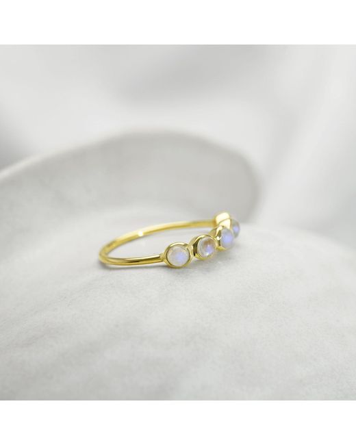 Isla Silver Metallic Harmonic Dainty Moonstone Ring
