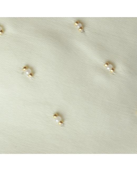 2KStyle White Neutrals Niki Bead Hand-Embellished Satin Mini Wristlet Pouch