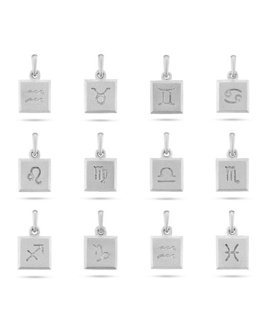 7879 White Capricorn Zodiac Pendant