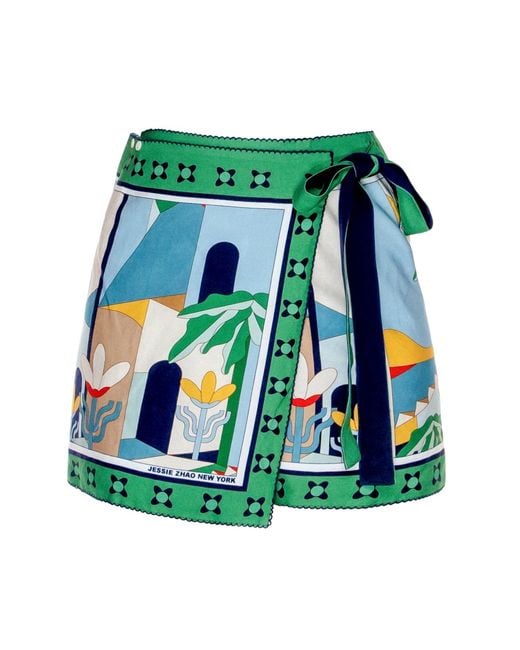 Jessie Zhao New York Green Swim Cover Up Skirt- Wonderland