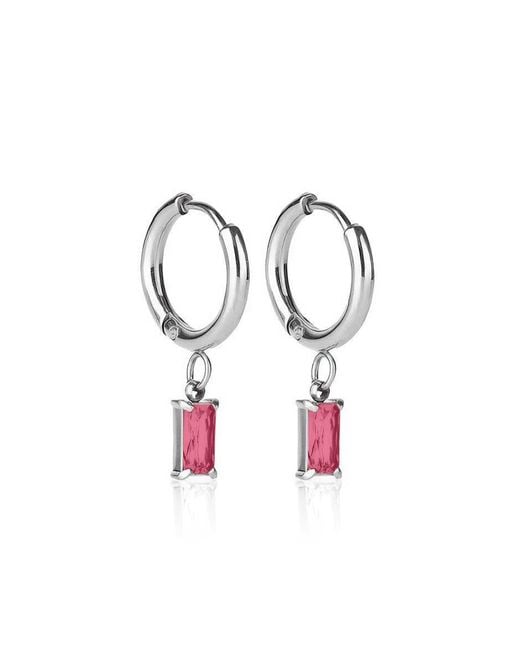 Evie Jewelry Pink Luxe Drop Huggie Earrings