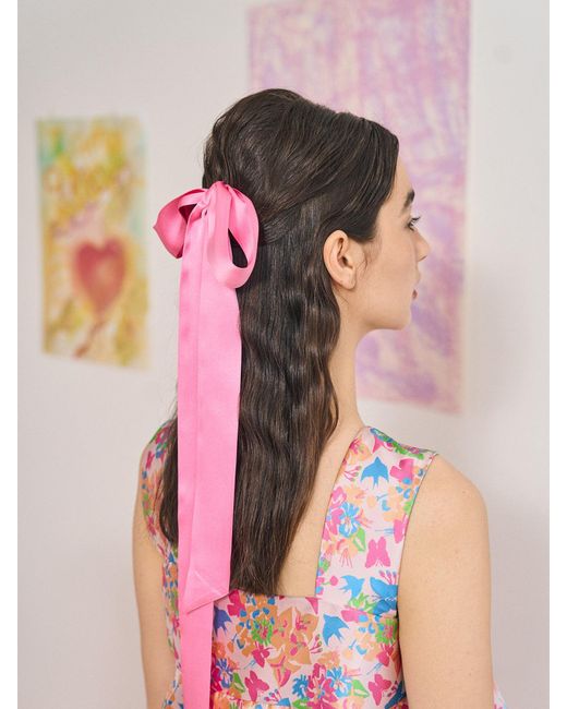 Lost Pattern Pink La Collectionneuse Silk Ribbon Scarf