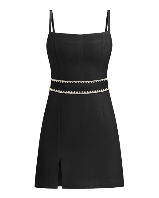 Tia Dorraine Black Into You Fitted Mini Dress With Crystal Belt