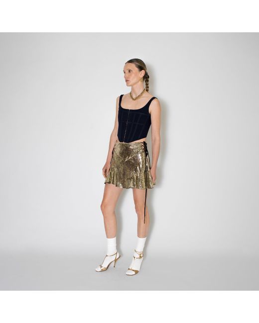 SVETA Milano Green Mary Sequin Mini Skirt