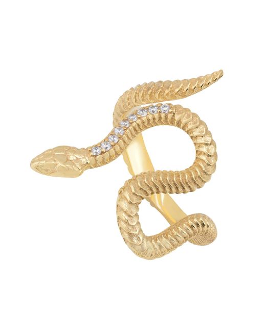 Latelita London Metallic Pharaoh Twist Snake Cocktail Ring Gold