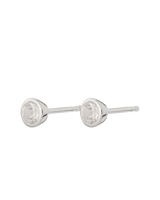 Lily Charmed White April Birthstone Earrings