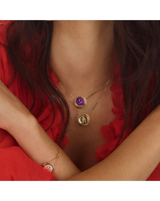 Intisars Purple Meohme Pavé Indigo Loving Necklace