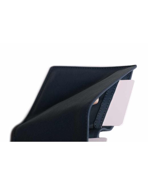 Harber London Blue Leather Bifold Wallet With Rfid Protection for men