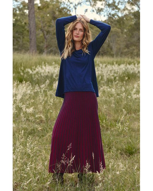 Adrift Clothing Blue Long Sleeve Swing Tee