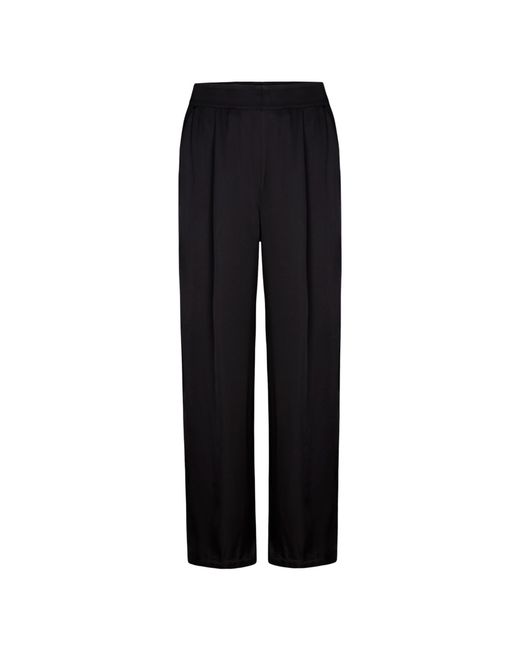 Oh!Zuza Black Echo – Satin Viscose Wide-Leg Trousers