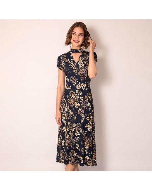 Alie Street London Black Saffie Dress Golden Blossom