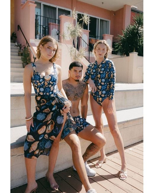 Plivati Blue Lana Zip Long Sleeve Swimsuit — Čiovo