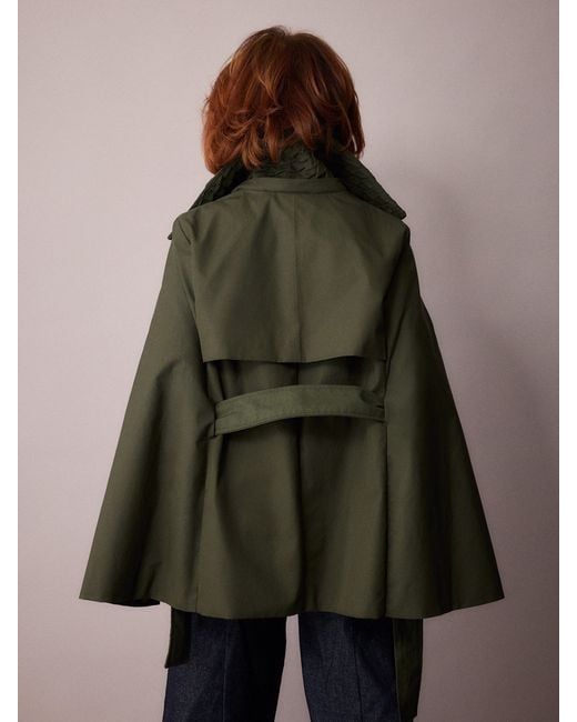 Amanda Thompson Couture Green Nephele Rain Cape Forest