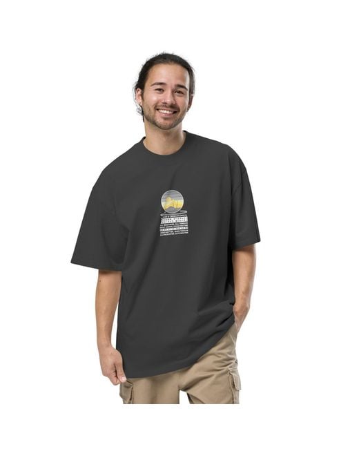 Anchor and Crew Black Faded Desert Surf Explore Co. Oversized Cotton T-Shirt for men