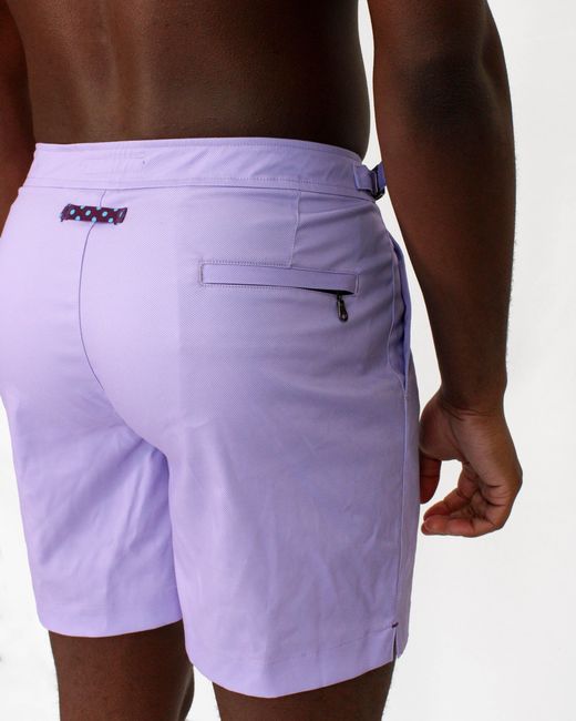 Lords of Harlech Purple Pool Oxford Swim Short for men