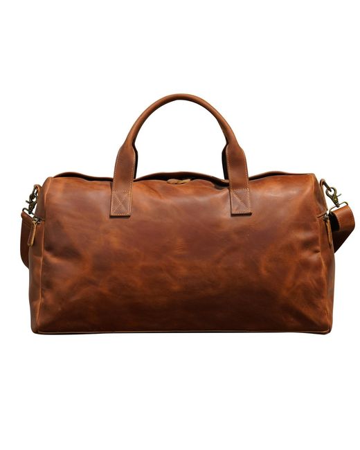 Touri Brown Genuine Leather Weekend Bag for men