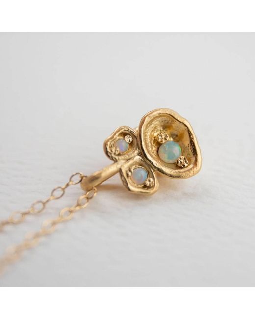 Claire Hill Designs Metallic Opal Lichen Pendant Necklace