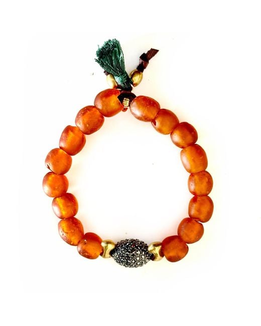 Persia Dona Jewelry Orange Amber Glass Bracelet
