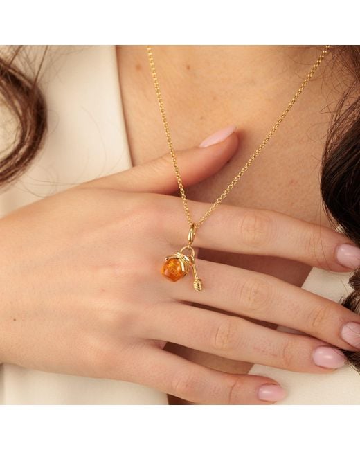 Lily Charmed Metallic Plated Honey Pot Charm Necklace