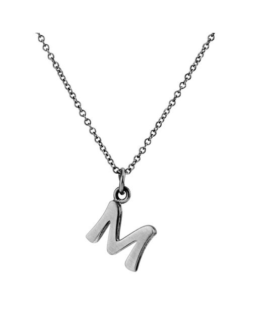 Posh Totty Designs Metallic Mens Silver Initial Necklace for men