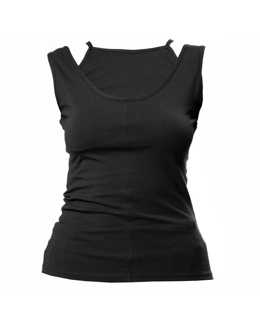 Metamorph Black Cutout Tank Top