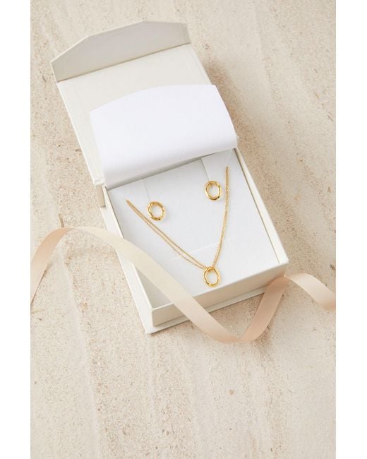 Esterah Metallic Oval Stud Earrings