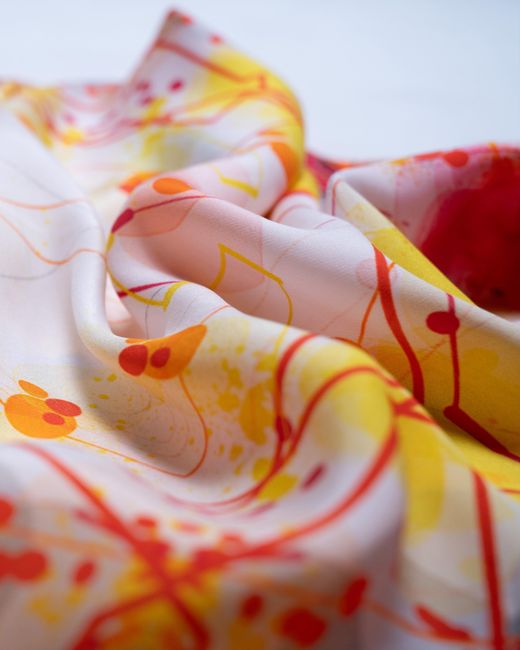 Lilia Munn Orange Mulberry Silk Scarf–