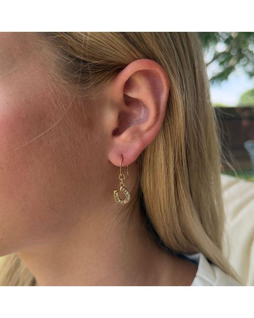 Rachel Nathan White Round Hook & Baguette Horseshoe Earrings