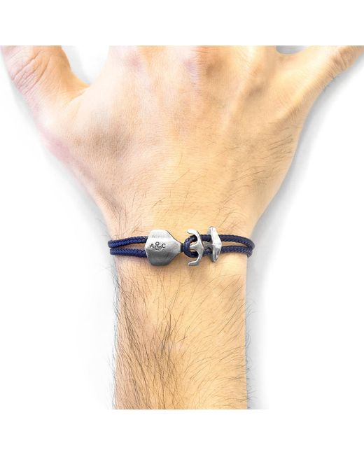 Anchor and Crew Blue Delta Anchor & Rope Bracelet for men