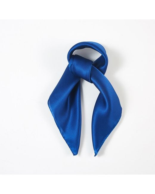 Soft Strokes Silk Blue Pure Silk Scarf Glacier Solid Colour Collection Large