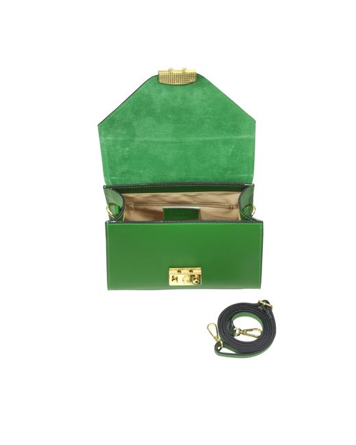 Le Parmentier Green Peggy Leather Top Handle Satchel Bag