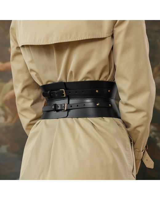Haute Cuir Black Kairo Leather Corset Belt