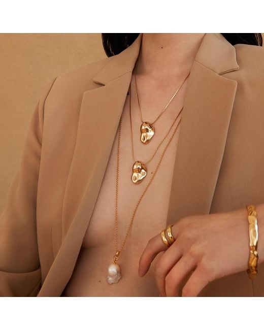 Biko Jewellery Metallic Barroco Pearl Pendant
