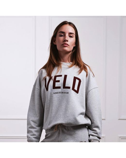 VLD White Westwood Varsity Mockneck Sweatshirt