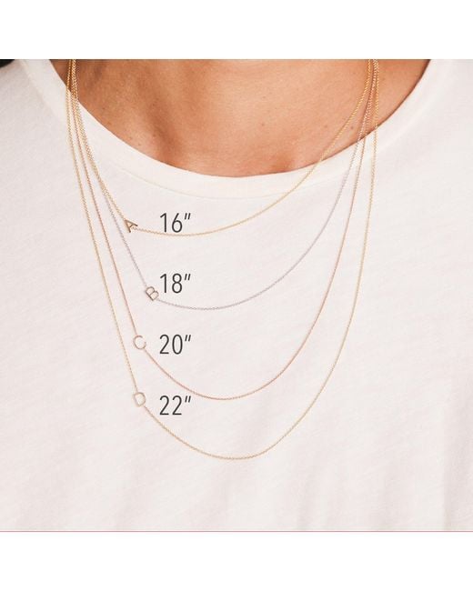 Maya Brenner Metallic 14K Asymmetrical Pavé Letter Necklace