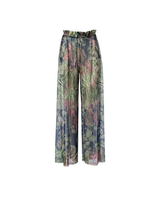 Rodasoleil Smart Swimwear Gray Tan-Through Mesh Lightweight Beach Pants Botanicum