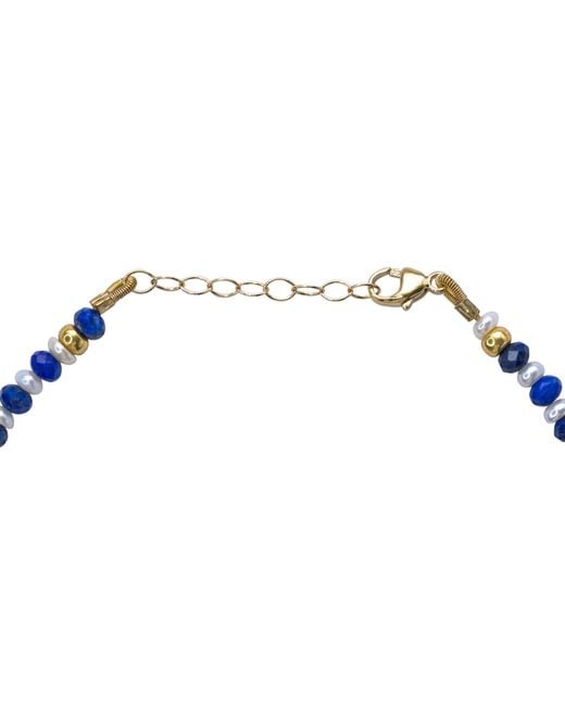 Bombyx House Blue Lapis Lazuli Pearl Alternating Bracelet