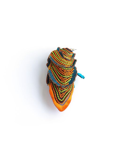 Nana Watanabe Multicolor See The Light Luminous Embroidered Earrings