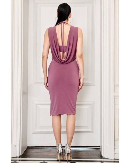 Monice London Purple Aniya Midi Dress