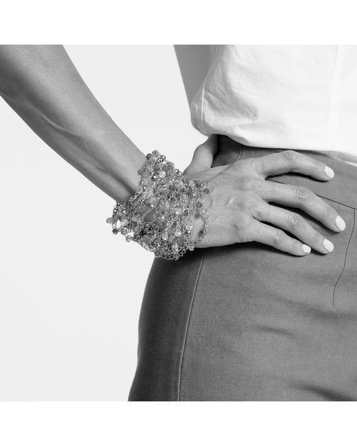 Lavish by Tricia Milaneze Metallic Clear & Multi Strings Handmade Bracelet