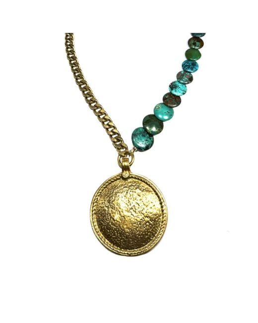 Rachel Nathan Metallic Shield Necklace
