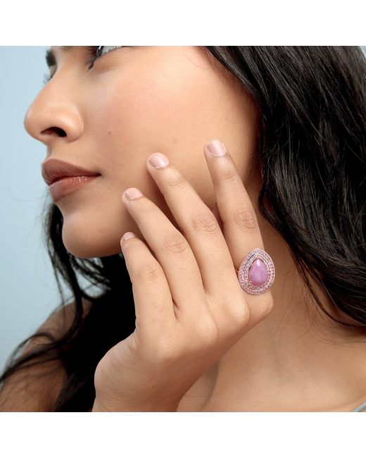 Artisan Pink Sapphire Halo Ring