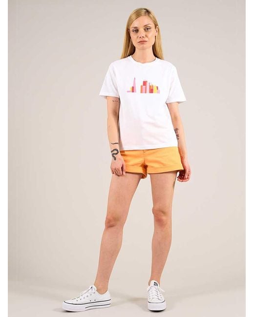 blonde gone rogue White London Skyline Graphic Print Tee, Organic Cotton