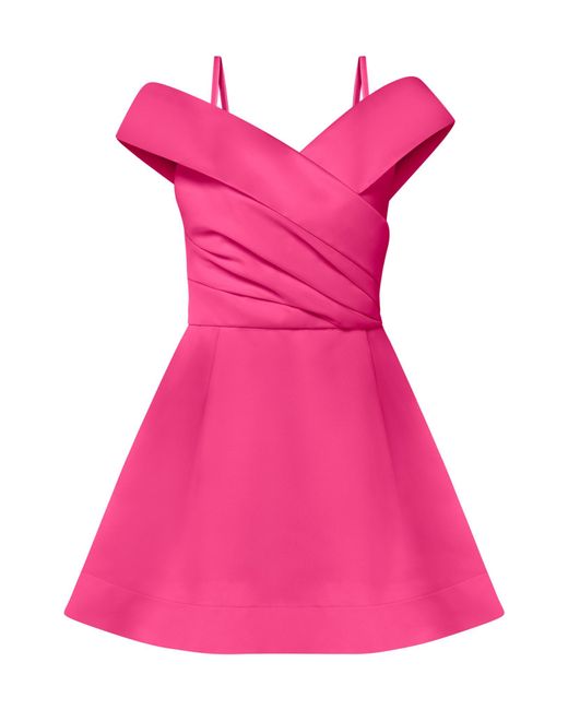 Tia Dorraine Pink Easy To Love Flared Satin Mini Dress Hot