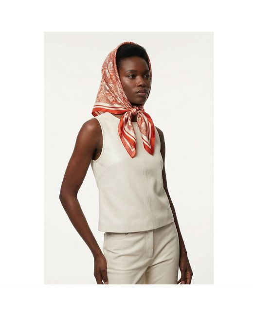 Jessie Zhao New York Pink Terracotta Dream Double Sided Silk Scarf
