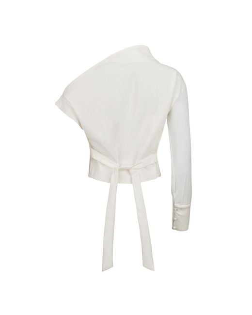 Boutique Kaotique White One Shoulder Shirt